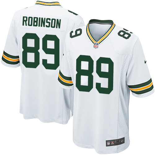Men's Game Dave Robinson Nike Jersey White Road - #89 NFL Green Bay Packers